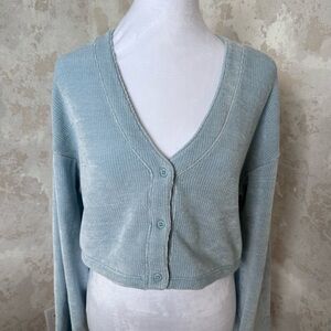 Alo Chenille Chalet Cardigan Chalk Blue Size S